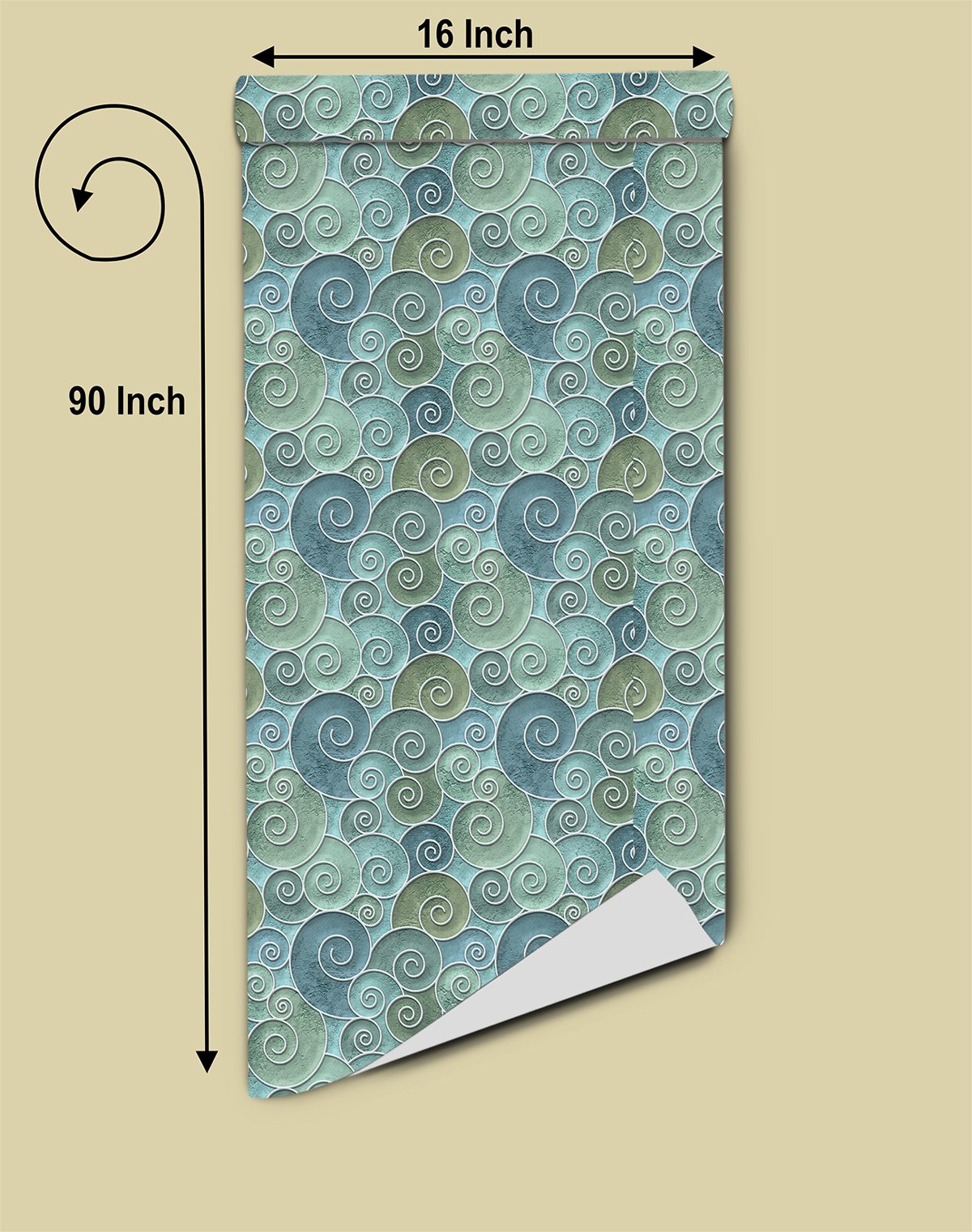 Blue Verticle Leaves Self Adhesive Texture Surface PVC Wallpaper decorative masterpiece for home decor